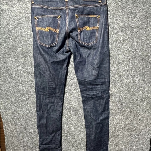 Men’s NUDIE JEANS Lean Dean jeans medium Wash Stretch Denim Size 30x32 like new - Picture 6 of 10